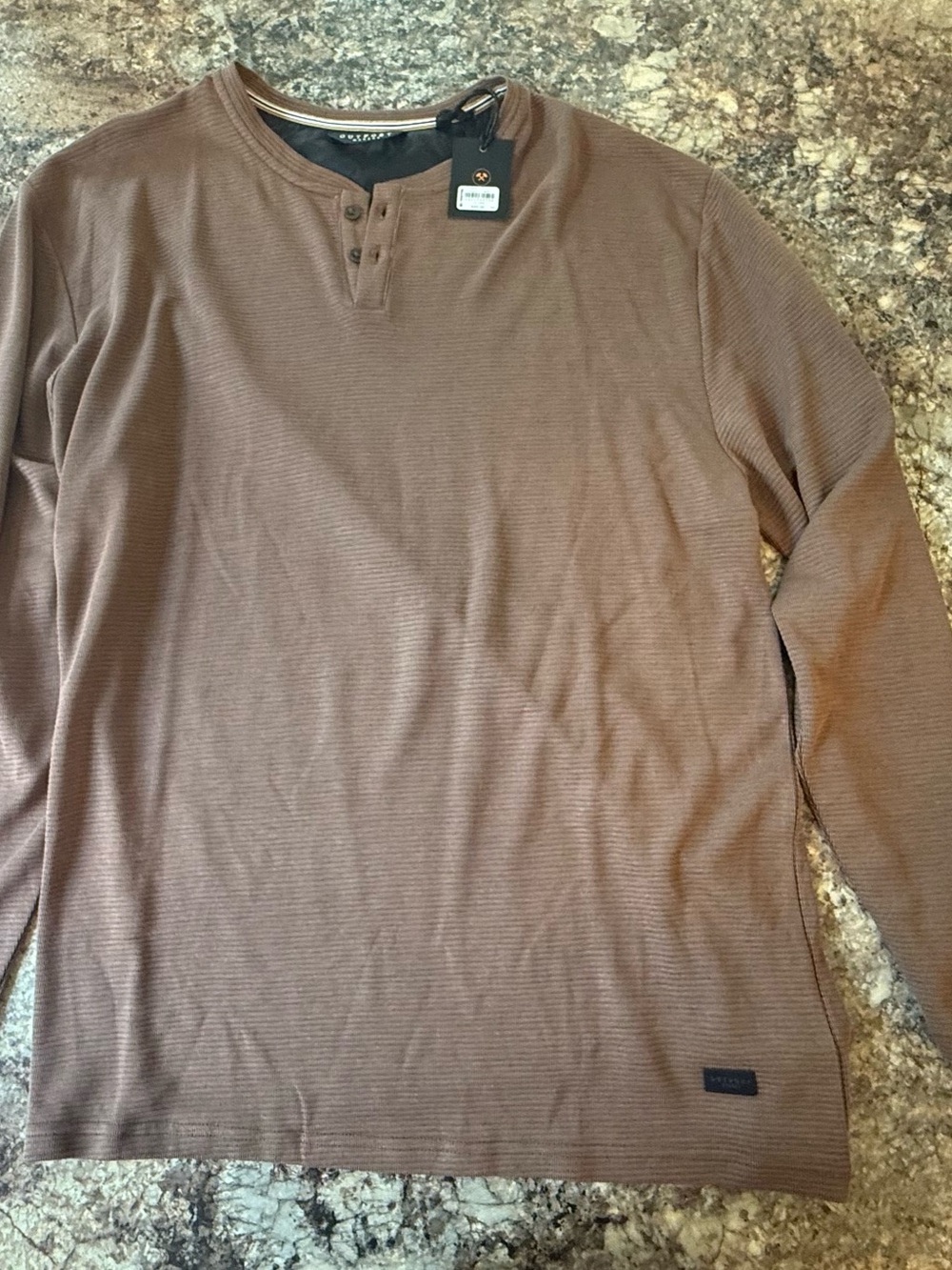 Outpost Makers Brown Ribbed Henley